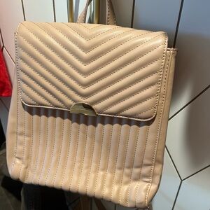 Chic Beige Quilted Women's Backpack